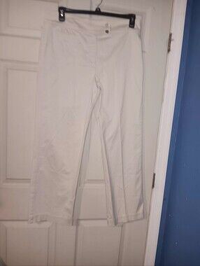 Chicos Womens Kakhi Slacks Wide Leg Sleek Lines Chicos Sz 2
